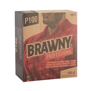 Georgia-Pacific Brawny Professional P200 Disposable Cleaning Towel by GP PRO (Georgia-Pacific), 29221, 1/4-Fold, White, 2960 Count (148 Towels Per Box, 20 Boxes Per Case), Towel (WxL) 8" x 12.5", Tall Box