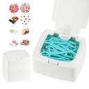 JGB Floss Pick Dispenser,2Packs Refillable Press Flip Floss Sticks Holder,Reusable Floss Pick Case For Cotton Swabs,Balls,Pads,Qtip - Square Storage Box For Home,Hotel,Office Organizers - White