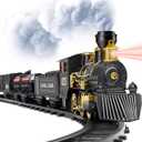 BainGesk Train Set, Christmas Train Set with Steam, Lights and Sounds, Train Sets for Around The Christmas Tree, Electric Train Toys for 3 4 5 6 7 8 Year Old Kids, Gifts for Boys & Girls Christmas