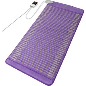UTK 60'' x 24'' Large Far Infrared Heating Pad, 5X Pain Relief Full Body Amethyst Heating Pad for Back Waist Hip, Hotter to 159, FSA-HSA Eligible Weighted Mat, 16 Timers Auto-Off, Gift for Women Men