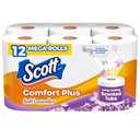 Scott ComfortPlus Toilet Paper with Soft Lavender Scented Tube, 12 Mega Rolls, 310 Sheets per Roll, Septic-Safe, 1-Ply Toilet Tissue