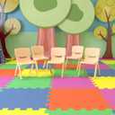 Flash Furniture Whitney 6 Pack Natural Plastic Stackable School Chair with 13.25" Seat Height