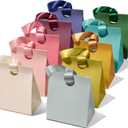 Vitalizart Paper Gift Bags With Ribbon Handles Set of 10 Assorted Colors Bulk Reusable For Gift Wrap Kids Birthday Bridal Shower Party Favors Goodie Bags Candy Christmas 8.07"x4.72"x9.84" Medium Size