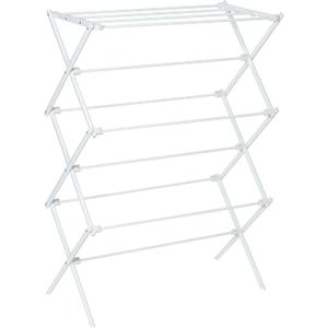 Honey-Can-Do Collapsible Laundry Drying Rack, Portable Clothes Rack, Space-Saving & Easy to Store Metal Garment Rack, Sturdy Clothes Dryer, Ideal for Small Spaces, Indoor & Outdoor Use, White