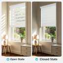Joydeco Zebra Blinds for Windows, Upgraded Fabric, 31" W x 72" H, White