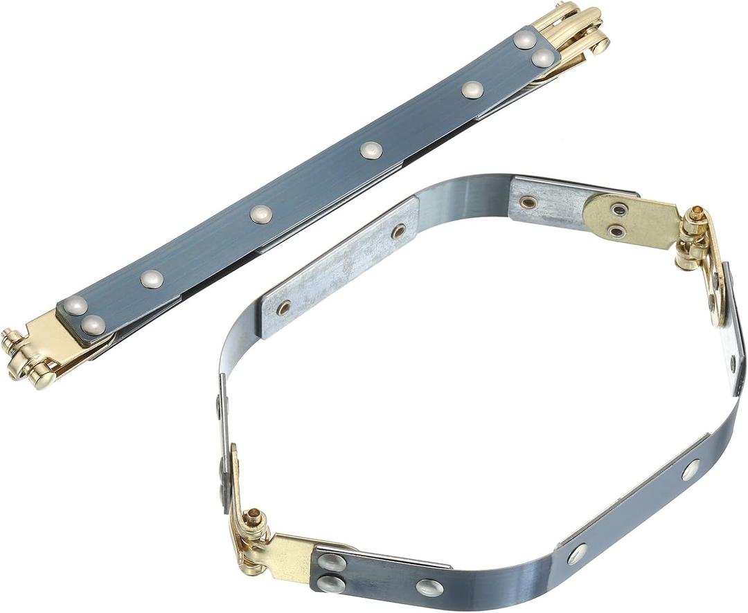 Uxcell Metal Internal Flex Frames, 2 Pcs 7.09" x 0.55" Flex Frame Kiss Lock Clasp, Handbag Frame Hardware Accessories Bag Clip for DIY Clutch Coin Purse Handmade Sewing Making Craft