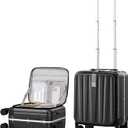 Hanke 16 inch Underseat Carry On Suitcases with Wheels,Lightweight Hard Shell Carry on Luggage with Wheels for Weekender,Top Opening Small Suitcase,Travel Luggage for Womem Men,Jet Black.