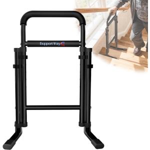 Stand and Sit Assist Device for Elderly, 2-in-1 Mobility Aid for Couch & Stairs, Adjustable Standing Cane with Wide Base, Lift Assist for Chair, Bed, Toilet- 450 Capacity (Black)