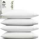 Mayfair Linen 100% Egyptian Cotton Pillow Cases King - Luxury 600 Series Voyage Collection Cotton Pillowcases Set of 4 (White, 2 Pair), Soft & Breathable Sateen Pillow Covers for King Size Pillows