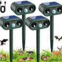 2026 Sonic Fortress Pro Deer Repellent Devices, Racoon Repellent Outdoor Squirrel Fortress Pro IP65 Animal Repeller Cat Deterrent with Motion Sensor to Scare Rabbit Bear Dog Out of Garden Yard(4Pack)