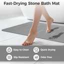 Large Stone Bath Mat 2 Pack, 31.5'' x 19.7'' Quick Drying Diatomaceous Earth Mat Large, Super Absorbent, Non Slip Diatomite Stone Bath Rugs for Bathroom, Easy to Clean (Light Grey)