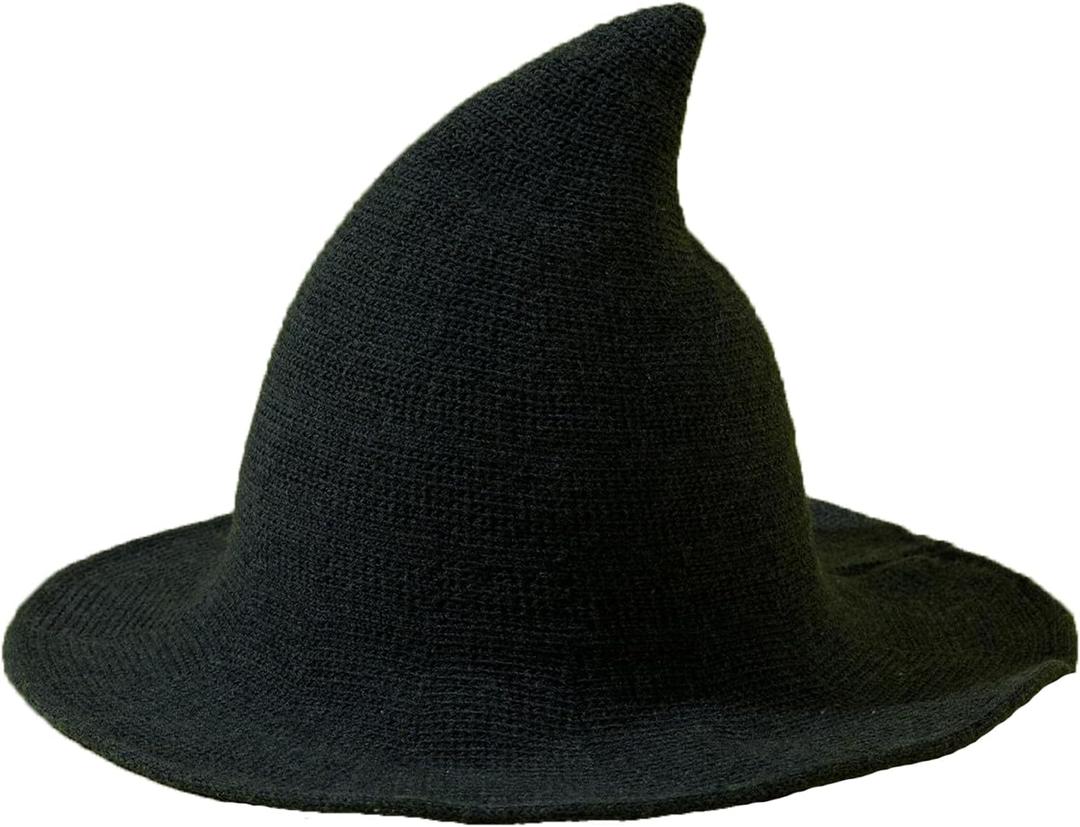 Witch Hat Halloween Witches Hat Adult Black Witch Hats for Women Wide Brim Wizard Cap