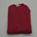 Mens Long-Sleeve Crewneck Sweater, 100% Cotton, Small, Red)