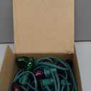 25FT C7 Multicolor Christmas Lights Outdoor, Vintage Incandescent String Lights with 25 Colorful Bulbs for Xmas Tree, Porch, Patio, Holiday, Party - Green Wire, E12 Base, UL Listed