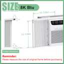 Window AC Side Panels with Frame Set,Air Conditioner Accordion Filler Curtain Replacement for Window AC Units,Fits Most 8,000 BTU Units,White,2 Pack