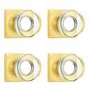 coolnews 4 Pack Crystal Glass Dummy Door Knobs for Hall Closet, Satin Brass Finish