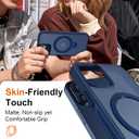 Multi-in-1 [Magnetic+ Kickstand+ Ring Holder] for iPhone 12/12 Pro Case, Compatible with MagSafe, 360 Rotatable Stand with Military Shockproof Silicone Frame Protection Magnetic Cover, Blue