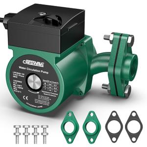 CrestWave 110V Circulation Pump Green3 Speed Switchable Circulator Pump with 1'' FNPT Flanges for Boiler
