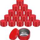 uxcell 16pcs Portable Storage Jar, Multipurpose Airtight Container Bottle Mini Smell Proof Metal Round Tins with Lid for Spices Coffee Tea Candy, Red