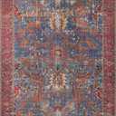 Loloi Loren Collection LQ-10 Blue/Red 2'-3" x 3'-9" Accent Rug