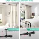 Curtain Rods for Windows 66 to 120, 1 Inch Industrial Curtain Rod, Black Rustic Window Rods For Bedroom, Indoor&Outdoor Drapery Rod, Room Divider Adjustable Telescope Design