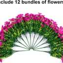 HyeFlora Artificial Flowers for Outdoors Fake Plants Outside Decoration, 12 Bundles Faux Fuchsia Morning Glory UV Resistant Look Real Silk Flowers for Outside Planter Front Door Porch Patio Yard Urn