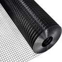 Black Hardware Cloth 1/2 Inch 24 in x 100 ft 19 Gauge PVC Coating Wire Mesh Rolls Vinyl Coated Welded Chicken Wire Fencing for Home and Garden Fence and Home Improvement Project
