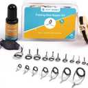 OJYDOIIIY Fishing Rod Eyelet Repair Kit Complete, Emergency Quick-Fix Fishing Pole Eyes Replacement Kit with Stainless Steel Guides for Spinning/Casting Rod