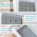 Yanzifly Non-Slip Silicone Bathtub Mat Foldable, Machine Washable, Durable & Eco-Friendly Bath & Shower Mat with Strong Suction Cups, Large Drain Holes, Ideal for Family Use, 14.9 x 27.5in, Grey