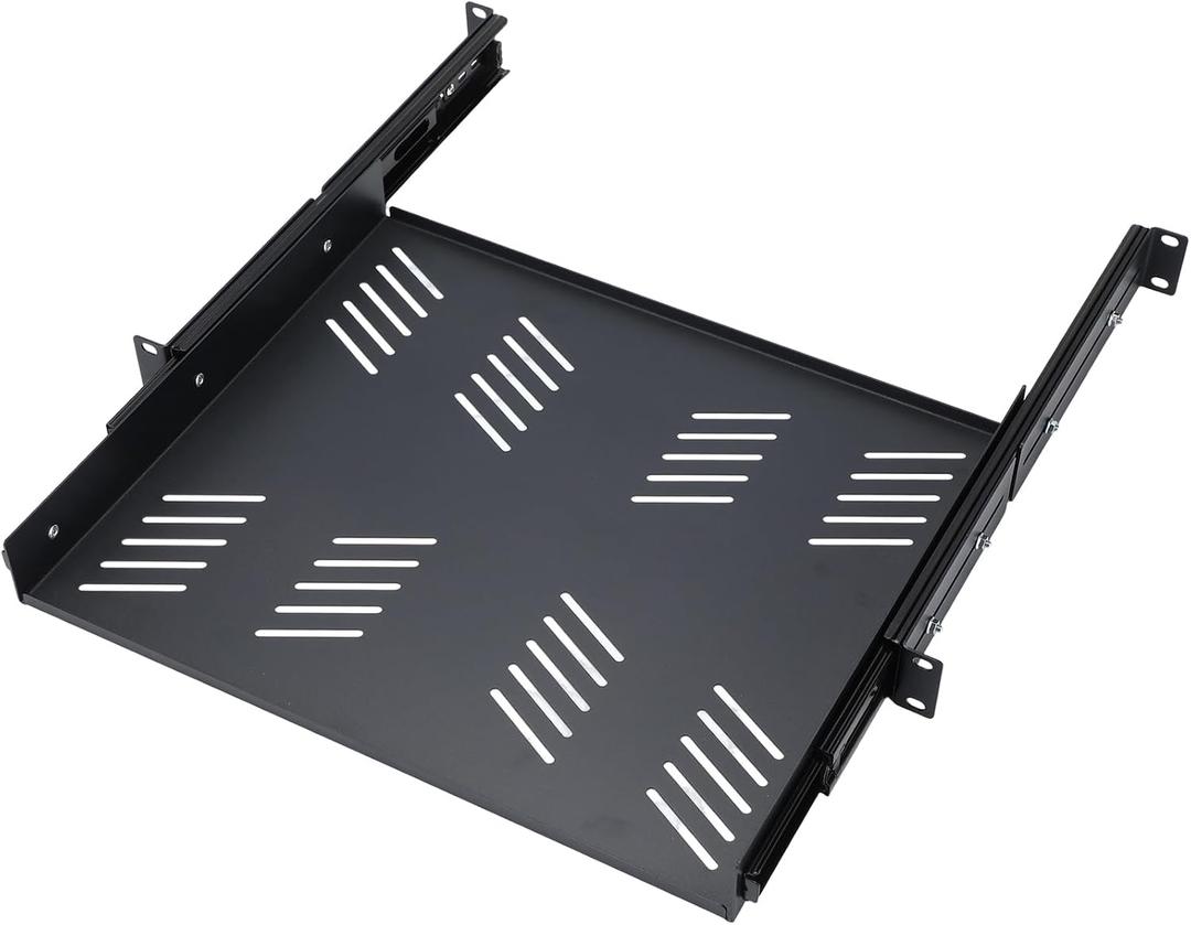 1 Pcs 1U Sliding Rack Shelf, Mounting 13.8-19.7 Inch Depth
