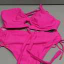 Blooming Jelly Womens Bikini Sets Cheeky Two Piece Swimsuit 2025 String Curvy Cutout Bathing Suit (Large, Hot Pink)