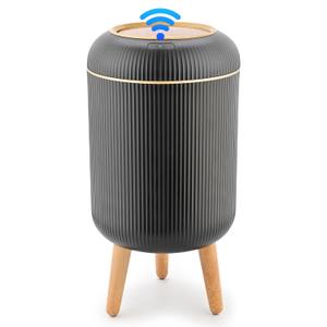 Pukomc Smart Sensor Wastebasket, Convenient and Hygienic Easy to Use, Technology Sensor Waterproof Wastebasket Plastic Trash can for Kitchen, Bathroom, Bedroom, Living Room, Office and Outdoor Black (1 Pack)