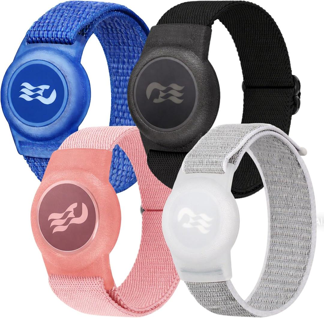 4-Pack Princess Cruise Medallion Holder, Adjustable Nylon Wristband Bracelet for Carnival Ocean Medallion,Watch band Accessories for Princess Cruise Line Ship 2026 for Men Women,Black/White/Pink/Blue