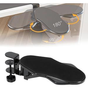 Computer Arm Rest for Desk, 180 Adjustable Rotating Desk Extender Tray, 90 Foldable Elbow Arm Support, Ergonomic Desk Arm Wrist Rest Shelf for Home and Office (Medium (1 Count))