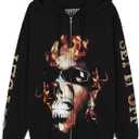 Offset fire zip hoodie M