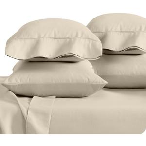 Bare Home Microfiber Bulk Pillow Cases - Standard/Queen Size Set of 4 - Cooling Pillowcases - Double Brushed - Sand Pillowcases 4 Pack - Easy Care (Standard - 4 Pack, Sand)
