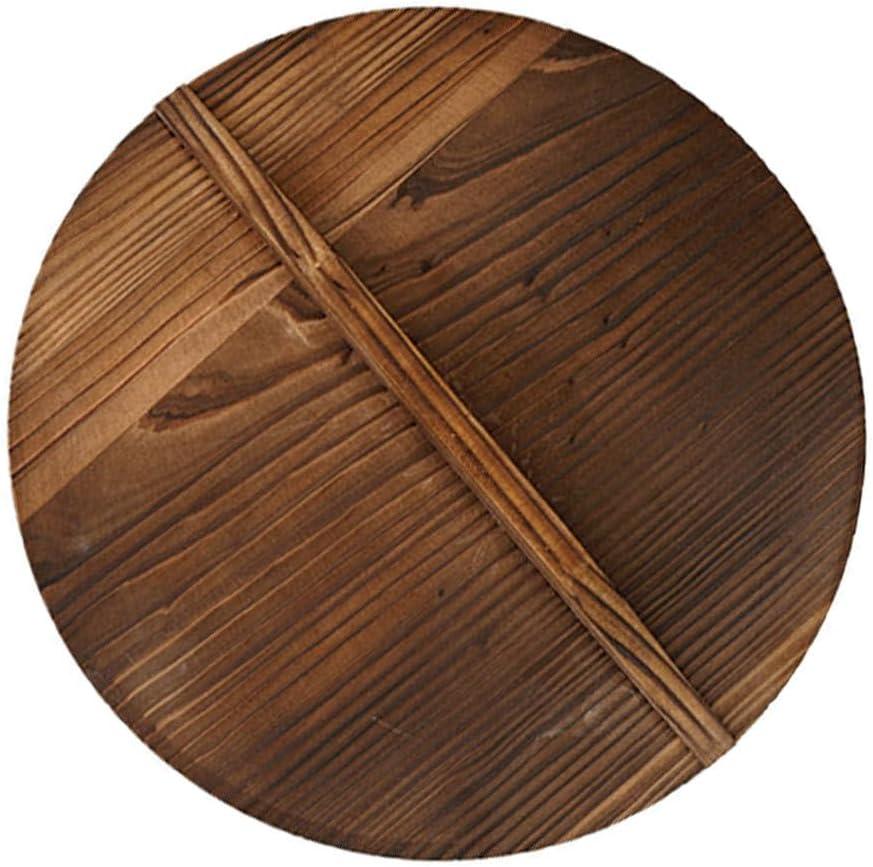Wooden Lid for Wok Pots Wooden Wok Lid Anti- Hot Anti- Spillover Pan Lids with Handle Pot Cover Replacement for Frying Pan and Cookware 11 inch (26X26CM)