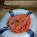 Calvana 20" Foam Life Preserver Ring with 98.4ft Floating Lifesaving Rope, Throwable Flotation Device, Pool Safety Float, for Buoy and Swimming Decoration, Boat Safety Equipment