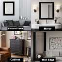 Alened 10M White Wood Grain Mirror Frame Border Peel and Stick Wallpaper, Removable PVC Waterproof Bathroom Mirror Tape Sticker Trim, Kitchen Wallpaper Self Adhesive Decor Sticker 3.93" x 393"
