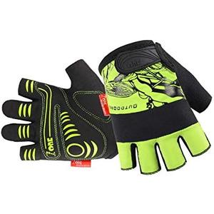 FOUR-AM Cycling Gloves Bike Gloves 4MM Safety Bumper on Knuckle.Half Finger Mountain Biking Glove MTB DH Road Bicycle Gloves 3MM SBR + 2MM Foam Pad for Men Women