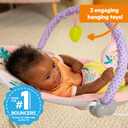 Bright Starts Pink Vibrating Baby Bouncer, Removable Toy Bar with 2 Toys, Nonslip Feet, 0-6 Months Up to 20 lbs (Wildflower Wonders)