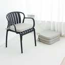 Helios&Hestia Indoor Dining Chair Cushions with Ties for Kitchen, Outdoor Seat Pads with Removable Cover, Non-Slip Bottom, Waterproof, High-Resilient Foam, 17" x 16" x 2", Set of 4, Beige