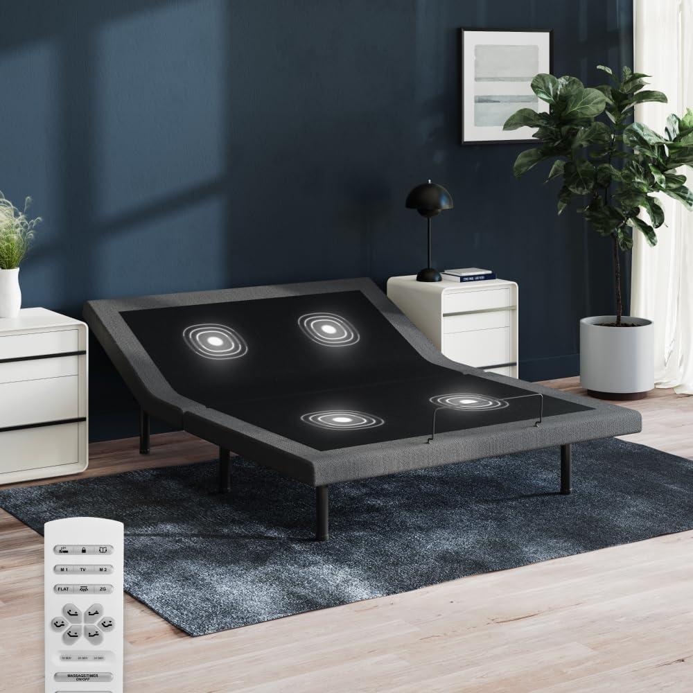 Nectar Premier Adjustable Base - Twin XL - Head & Foot Incline - Wireless Remote with Memory- 3 Massage Settings - 4 USB Ports - Anti-Snore & Zero Gravity - 1 Adjustable Base