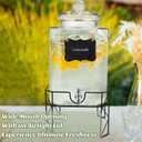 Kochorie 4.6 Gallon Glass Drink Dispenser with Stand and Stainless Spigot Beverage Dispensers with Lids Cold Drink Dispenser Glass Jug Juice Dispenser for Party Wedding Kitchen (EXP 08/25/32)
