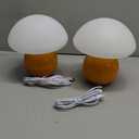 NIORSUN Mushroom Lamp Table Lamp for Bedroom, Portables Cordless Table Lamps Set of 2,Wireless lamp,Bedside Tables Touch for Living Room,Mini Mushroom 5200mAh Battery Operated Lamps Modern Orange