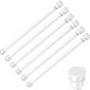 Tension Curtain Rod 17 to 28 Inch Adjustable Tension Rods 6 Pack Expandable Spring Tension Rod White No Drilling for Closet Kitchen Cupboard Wardrobe Door Bookshelf DIY Projects