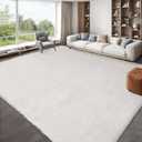 GarveeHome 9x12 Fluffy Area Rug- Shag Area Rug for Living Room, Shaggy Large Indoor Thick Living Room Carpet with Non-Slip Backing, Soft Plush Fuzzy Carpet for Bedroom, 9x12, White