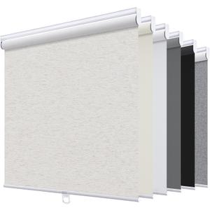Sunoff Blackout Roller Shades Blinds Cordless for Windows Pull Down Room Darkening Door Blinds with Thermal Insulated Easy to Install for Living Room,Bedroom,Home,Office Linen Beige 30" W x 72" H