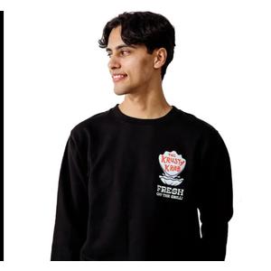 Bioworld Spongebob Squarepants Fresh Off The Grill Men's Black Crew Neck Long Sleeve Pullover Sweatshirt - Small