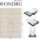 9x12 Beige Cream Washable Area Rug for Living Room Bedroom Neutral Floral Soft Low Pile Lightweight Throw Rug Non Slip Distressed Carpet Dining Room Nursery Classroom Playroom Home Decor